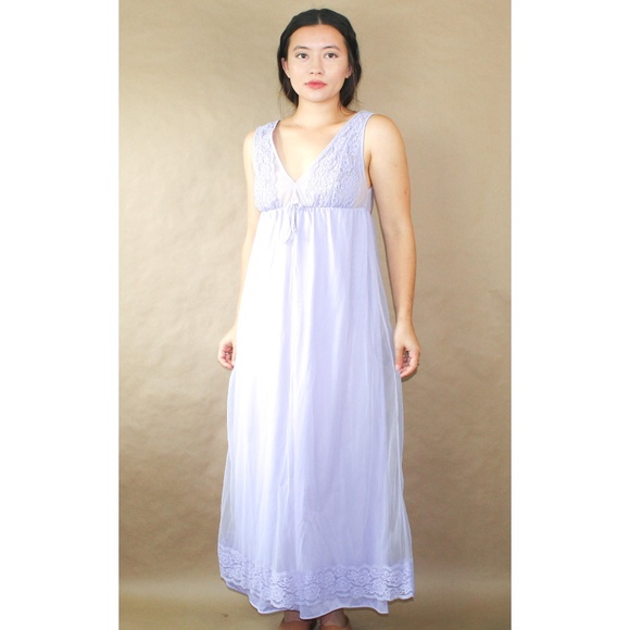Vintage Dresses & Skirts - (6) vtg lavander dream twirl tulle maxi dress